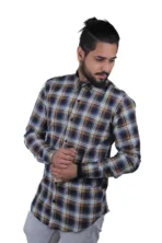 Blue-Check-Stylish-Shirt-Casual-Cotton-Slim-Fit-Full-Sleeve-Shirt