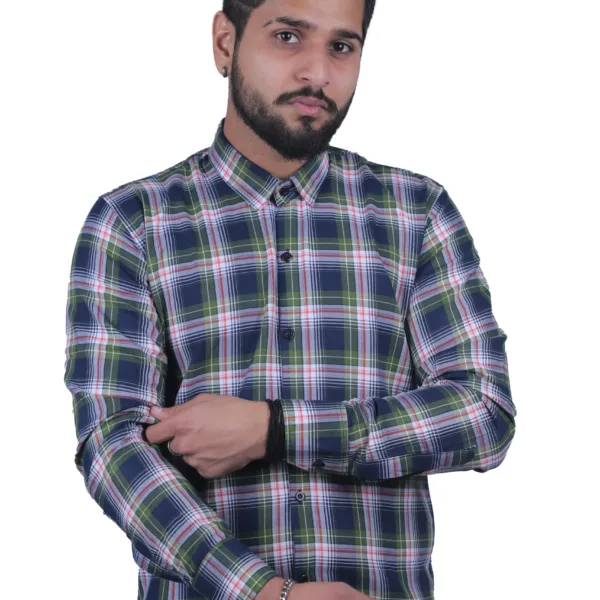 check-shirt-green-colour-casual-stylish-latest-design-men-shirt