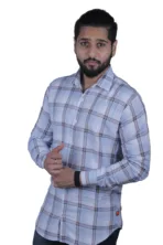 check-shirt-sky-colour-wrinkle-free-outing-casual-slim-fit-shirt