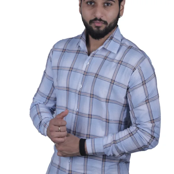 check-shirt-sky-colour-wrinkle-free-outing-casual-slim-fit-shirt