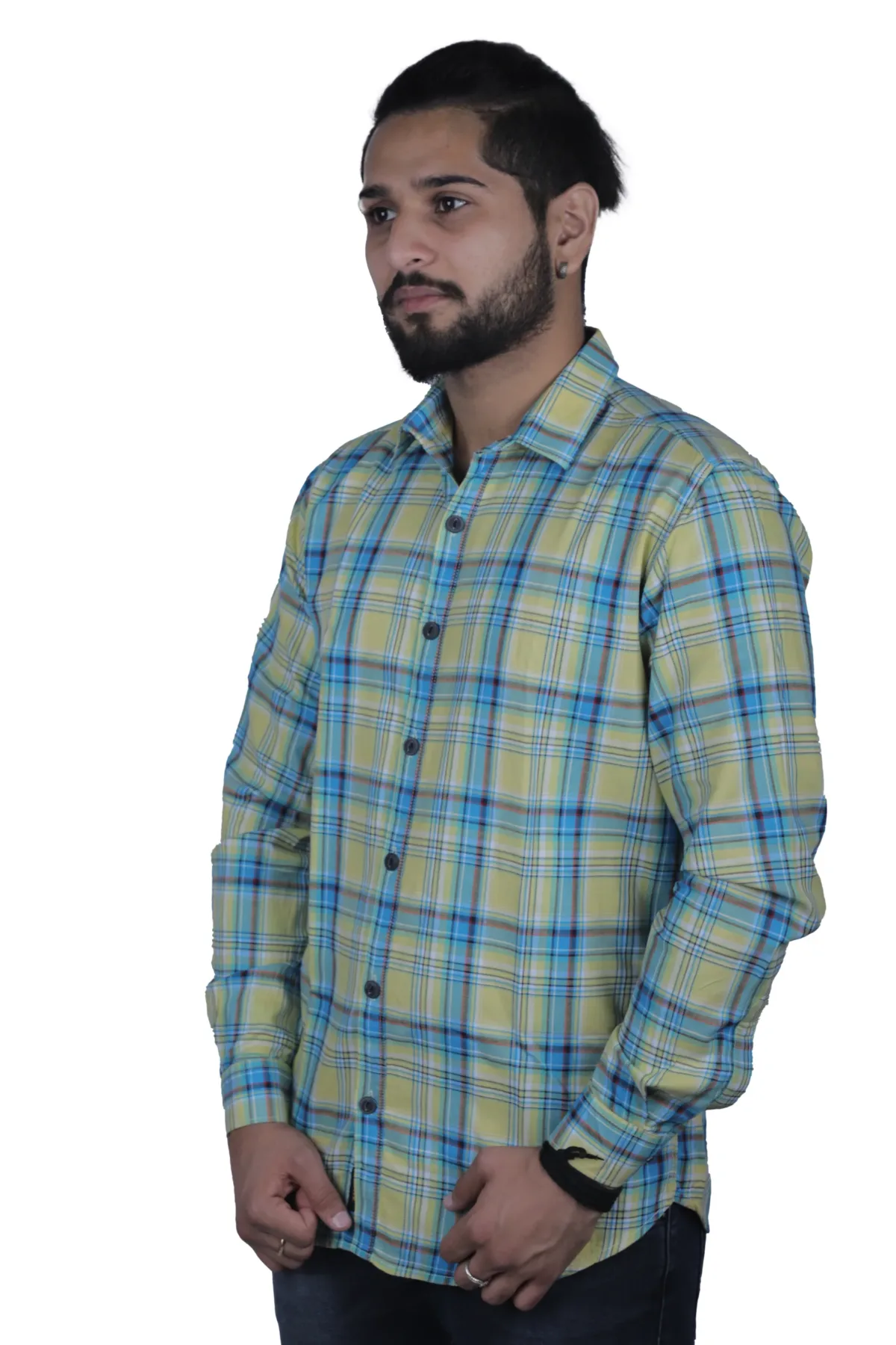 Check-Shirt-Stylish-Mustered-Casual-Fancy-slim-Fit-Cotton-Shirt