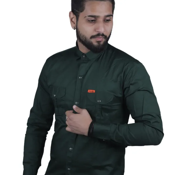 plain-shirt-dark-green-full-sleeve-cotton-stylish-fancy-men-shirt