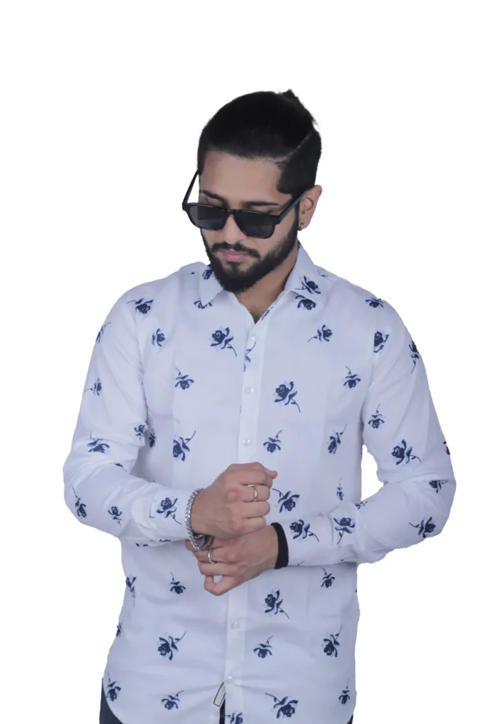 printed-cotton-shirt-blue-rose-casual-stylish-slim-fit-party-wear-shirt