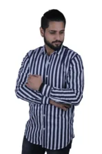 stripe-blue-shirt-for-men-Slim-Fit-Cotton-Wrinkle-Free-Formal-Shirt