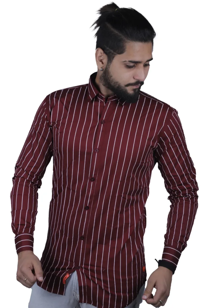 stripes-shirt-maroon-colour-casual-slim-fit-stylish-formal-shirt