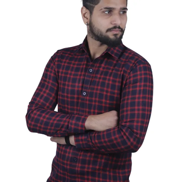 stylish-red-cotton-check-stylish-slim-fit-casual-wrinkle-free-shirt