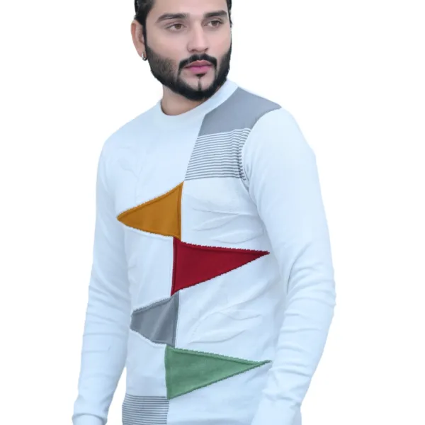 Cotton Full Sleeves Round Neck Try Angle Multi Color T shirt