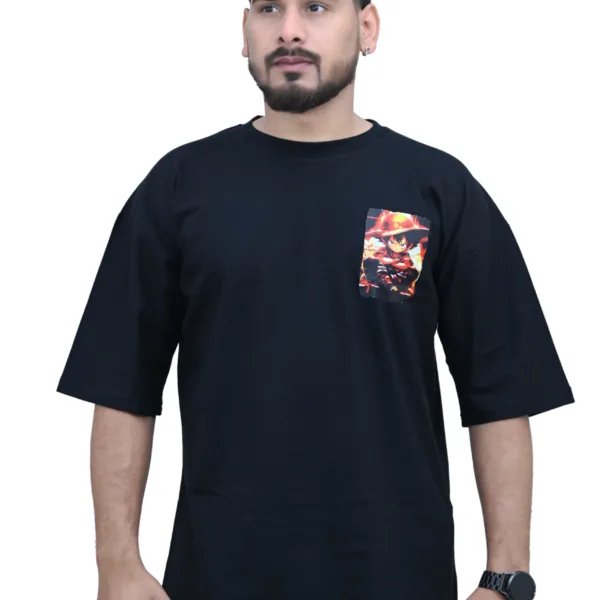 Cotton Oversized Black Angry Goku Print Graphic T-shirt