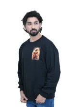 Cotton Regular fit Black Angry Man Goku Graphic Sweatshirt