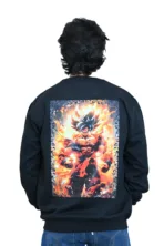 Cotton Regular fit Black Angry Man Goku Graphic Sweatshirt