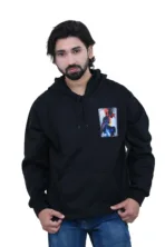 Cotton Regular fit Black Back Print Painting Design Graphic Hoodie