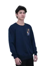 Cotton Regular fit Blue Walking Tiger Graphic Sweatshirt
