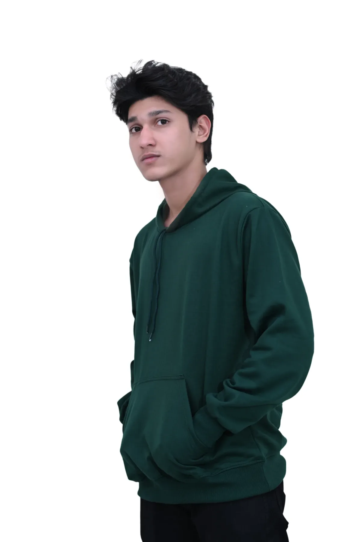 Cotton Regular fit Green Back Print Statue Of Liberty Graphic Hoodie