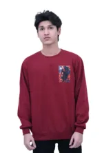 Cotton Regular fit Maroon Deadpool Graphic Sweatshirt