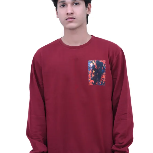 Cotton Regular fit Maroon Deadpool Graphic Sweatshirt