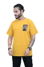 Cotton Regular fit Mustered Lion Printed Graphic T-shirt