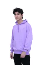 Cotton Regular fit Purple Back Print Multibloom Graphic Hoodie