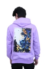 Cotton Regular fit Purple Back Print Multibloom Graphic Hoodie