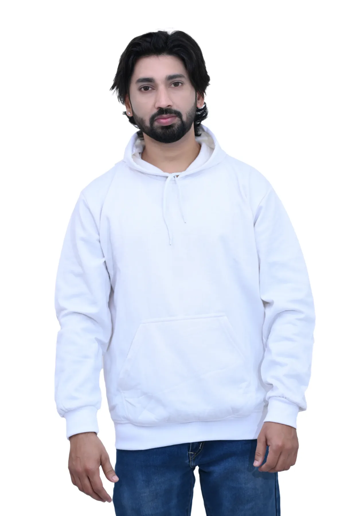 Cotton Regular fit White Back Print Multibloom Graphic Hoodie
