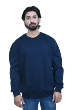 Solid Cotton Blue Regular fit Plain Sweatshirt