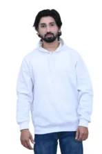 Solid Cotton Regular fit White Plain Hoodie