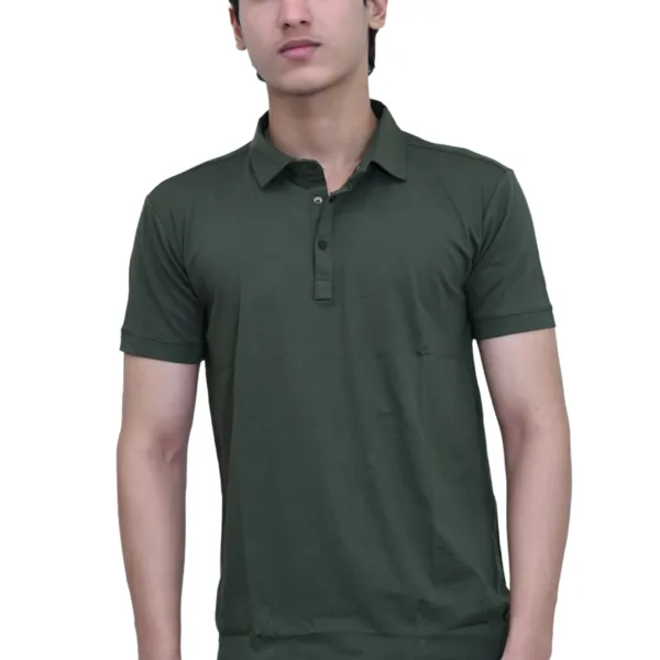 Solid Plain Slim fit Henna Color Polo Cotton T-shirt